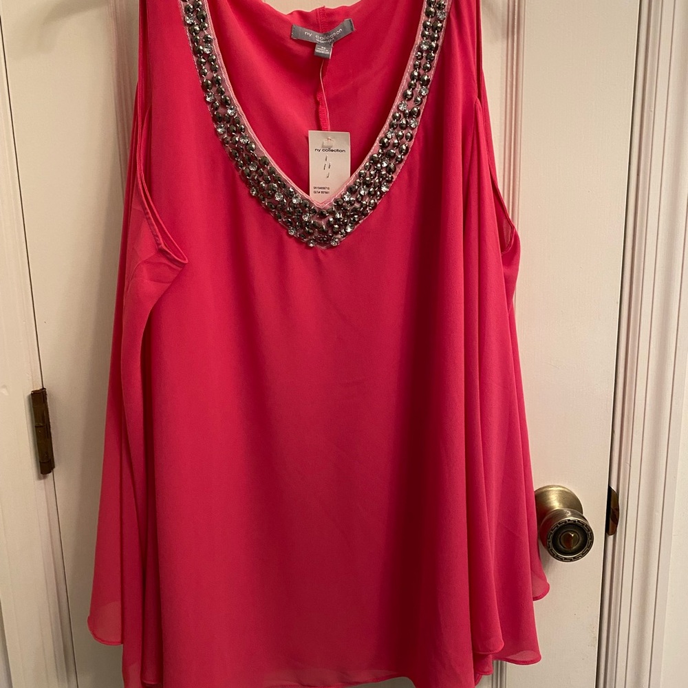 Embellished Pink Sleeveless Top